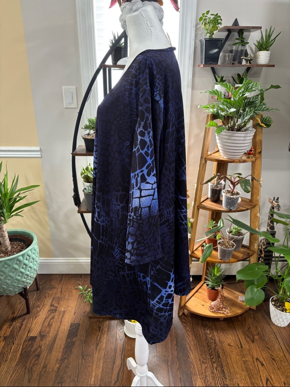 Faded Glory Blue Patterned Scoop Neck Tunic Top size 3X - Picture 2 of 4
